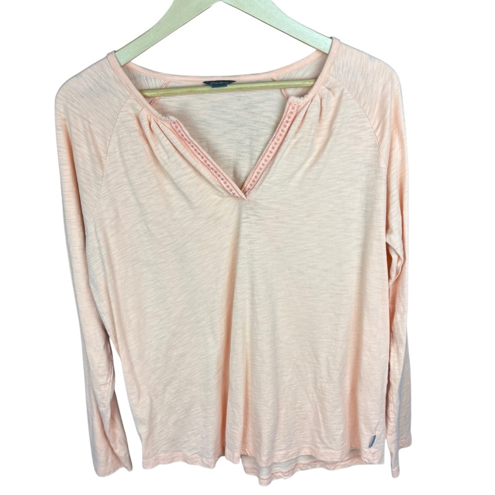 Eddie Bauer Peach Relaxed v-neck Blouse